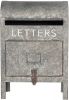 Clayre & Eef Brievenbus 28x16x40 cm Grijs Metaal Rechthoek Letters online kopen